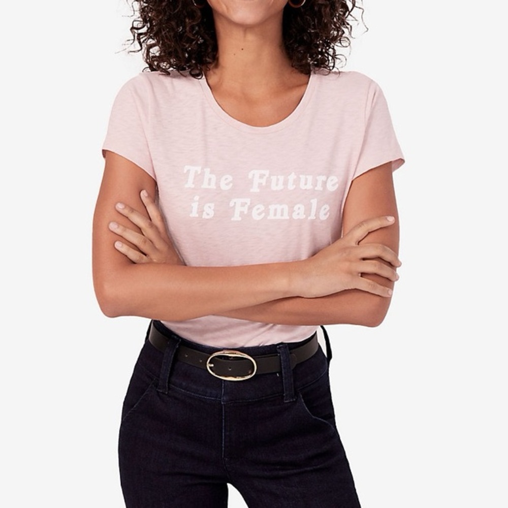 Express ‘The Future is Female’ Pink Short Sleeve Tee